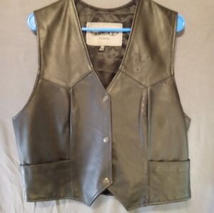 Unik Premium Black Leather Women's Vest